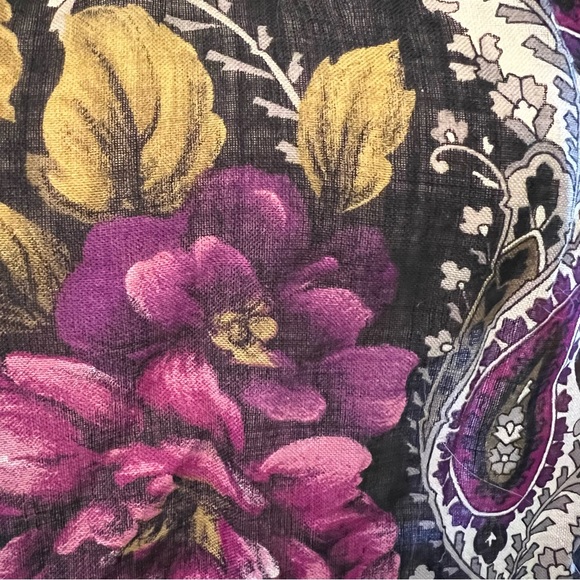 OSCAR DE LA RENTA Floral Paisley Scarf - Picture 4 of 5